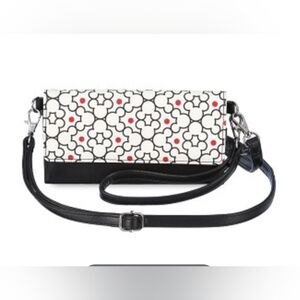 Disney Black and White Small Crossbody with Red Dots